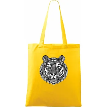 Tygr kreslený - Taška bavlněná - 42 x 38 cm ( Žlutá )
