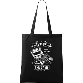 Nákupní taška Grew Up On The Game - Taška bavlněná - 42 x 38 cm ( Černá )