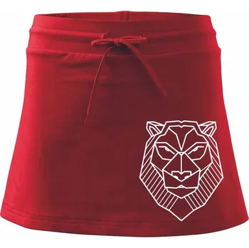 Dámská sukně Geometrie - Lev - Sportovní sukně - two in one - S ( Červená )