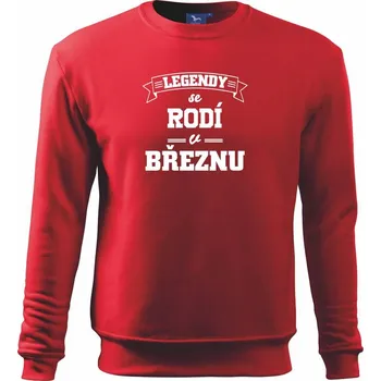 Chlapecké tričko Legendy se rodí v březnu - Mikina Essential dětská - 146 cm/10 let ( Červená )