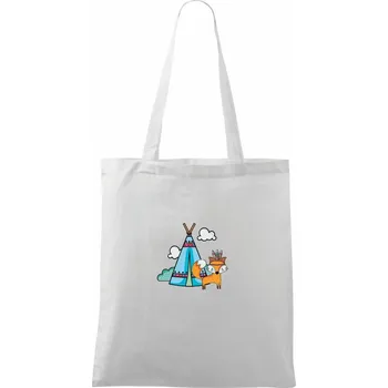 Indiánská liška - Taška bavlněná - 42 x 38 cm ( Bílá )