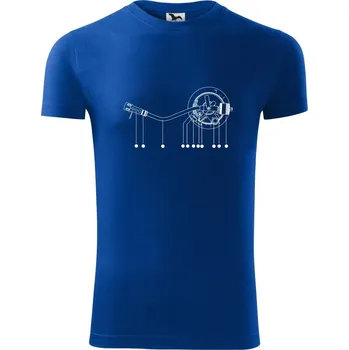 Pánské tričko Nákres rameno gramofonu - Viper FIT - Pánské zůžené tričko - S ( Královská modrá )
