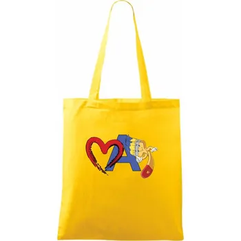 Srdce maluju - Taška bavlněná - 42 x 38 cm ( Žlutá )