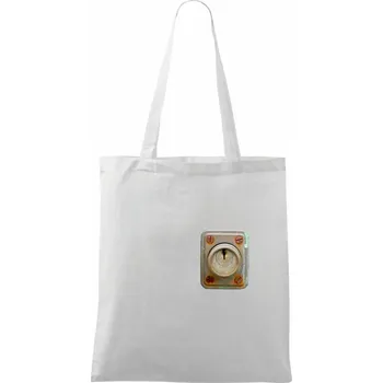 Nákupní taška Rezavý zámek - Taška bavlněná - 42 x 38 cm ( Bílá )