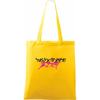 Tvoje město Bitch - Taška bavlněná - 42 x 38 cm ( Žlutá )