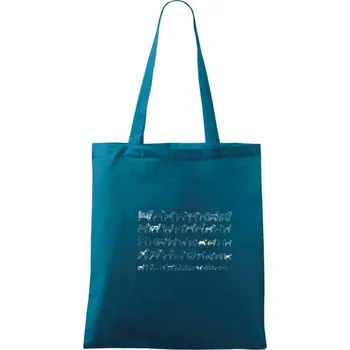 Psí smečka - Taška bavlněná - 42 x 38 cm ( Petrolejová )