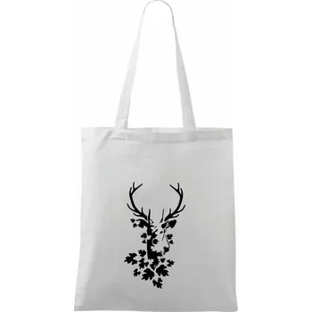 Jelen z listů - Taška bavlněná - 42 x 38 cm ( Bílá )