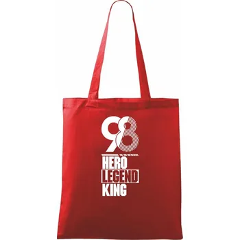 Nákupní taška Hero, Legend, King x Queen 1998 - Taška bavlněná - 42 x 38 cm ( Červená )