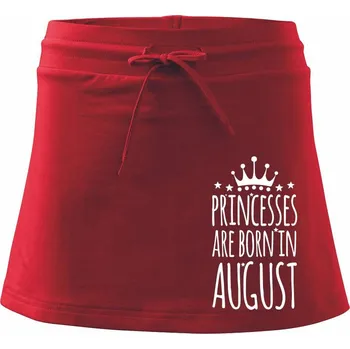Dámská sukně Princesses are born in August - Sportovní sukně - two in one - L ( Červená )