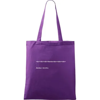 Alenka v říši divů - Taška bavlněná - 42 x 38 cm ( Fialová )