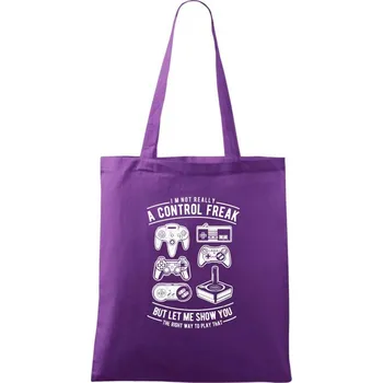 A Control Freak - Taška bavlněná - 42 x 38 cm ( Fialová )