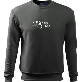 Pánská mikina Yes sir - Mikina Essential dětská - 158 cm/12 let ( Tmavá břidlice (šedá se zeleným nádechem) )