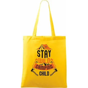 Stay wild camping child - Taška bavlněná - 42 x 38 cm ( Žlutá )