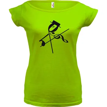 Dámské tričko HOUSLE NOTA (zelené, černý potisk) dámské velikost M (Dámské tričko s potiskem)
