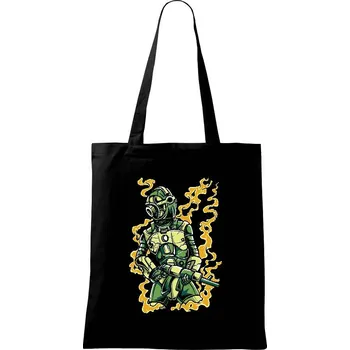 Nákupní taška Robot Soldier - Taška bavlněná - 42 x 38 cm ( Černá )