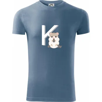 Pánské tričko Křeček - písmeno - Viper FIT - Pánské zůžené tričko - S ( Denim )