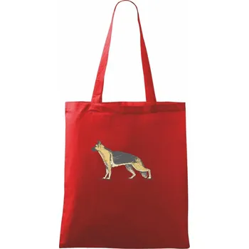 Nákupní taška Vintage German shepherd - Taška bavlněná - 42 x 38 cm ( Červená )