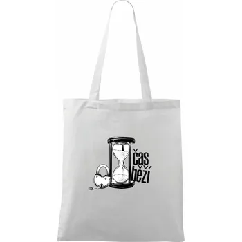 Čas běží CZ - Taška bavlněná - 42 x 38 cm ( Bílá )