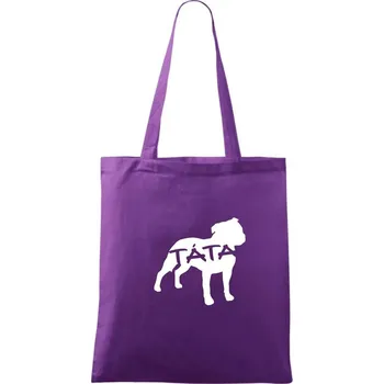 Stafordširský bullteriér táta obrys - Taška bavlněná - 42 x 38 cm ( Fialová )