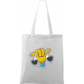 Comics ruka a činka - Taška bavlněná - 42 x 38 cm ( Bílá )