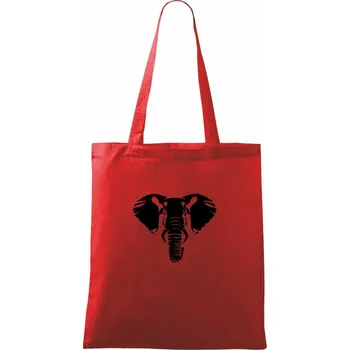 Nákupní taška Slon hlava obrys - Taška bavlněná - 42 x 38 cm ( Červená )