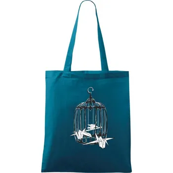 Origami klícka - Taška bavlněná - 42 x 38 cm ( Petrolejová )