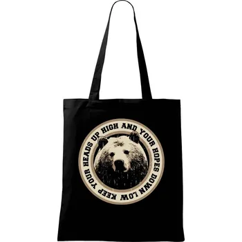 Nákupní taška Bear headsup - Taška bavlněná - 42 x 38 cm ( Černá )