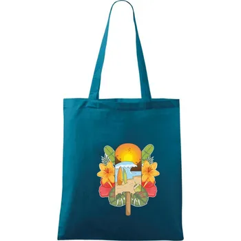 Léto, nanuk, moře, pláž - Taška bavlněná - 42 x 38 cm ( Petrolejová )