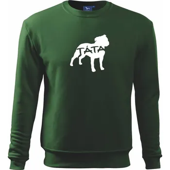 Chlapecké tričko Stafordširský bullteriér táta obrys - Mikina Essential dětská - 146 cm/10 let ( Lahvově zelená )