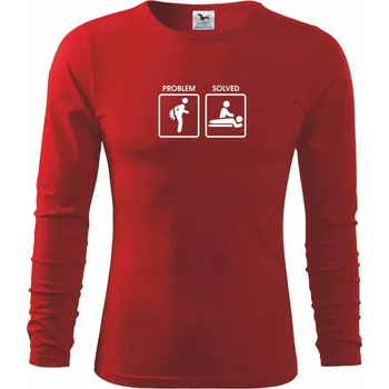 Chlapecké tričko Masáž problem solved - Triko dětské Long Sleeve - 158 cm/12 let ( Červená )
