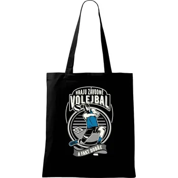 Nákupní taška Hraju závodně volejbal a fakt dobře - Taška bavlněná - 42 x 38 cm ( Černá )