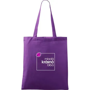Nákupní taška Mladá, krásná, blbá ve čtverci - Taška bavlněná - 42 x 38 cm ( Fialová )