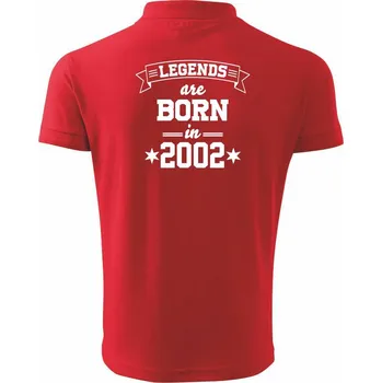 Pánská košile Legends are born in 2002 - Polokošile pánská Pique Polo 203 - 3XL ( Červená )