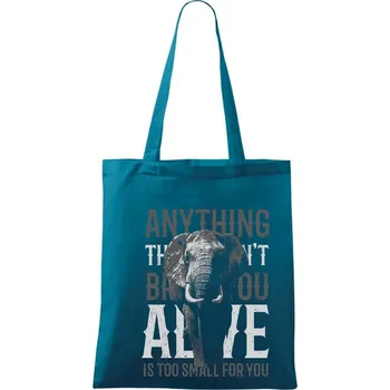 Elephant toosmall - Taška bavlněná - 42 x 38 cm ( Petrolejová )