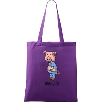 Přežírání zmenšuje oblečení (Hana-creative) - Taška bavlněná - 42 x 38 cm ( Fialová )