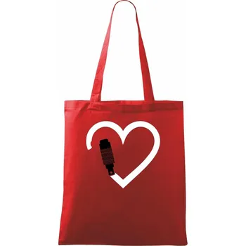 Srdce horolezec - Taška bavlněná - 42 x 38 cm ( Červená )