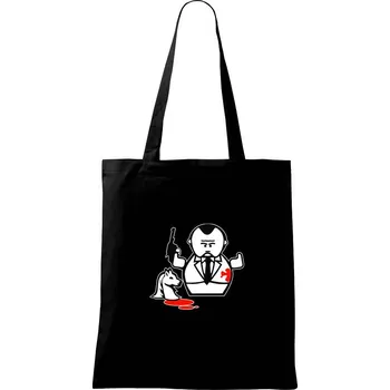 Nákupní taška Kmotr - Taška bavlněná - 42 x 38 cm ( Černá )