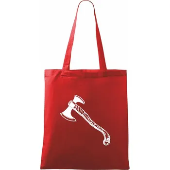 Nákupní taška Viking sekera - Taška bavlněná - 42 x 38 cm ( Červená )