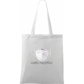 Nákupní taška Nosím respirátor - Taška bavlněná - 42 x 38 cm ( Bílá )