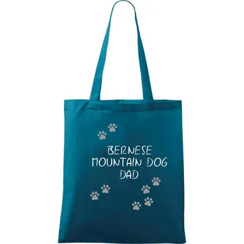 Bernese Mountain Dog dad (Bernský salašnický pes) (Reflexní tlapky) - Taška bavlněná - 42 x 38 cm ( Petrolejová )