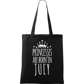 Nákupní taška Princesses are born in July - Taška bavlněná - 42 x 38 cm ( Černá )