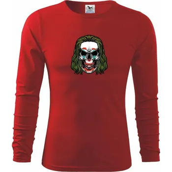 Chlapecké tričko Joker lebka - Triko dětské Long Sleeve - 122 cm/6 let ( Červená )