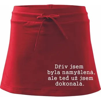 Dámská sukně Jsem dokonalá - Sportovní sukně - two in one - M ( Červená )