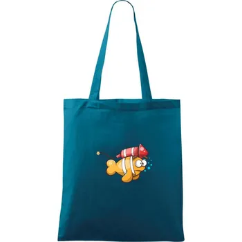 Raketová ryba - Taška bavlněná - 42 x 38 cm ( Petrolejová )