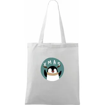 Nákupní taška Xmas sob v kolečku - Taška bavlněná - 42 x 38 cm ( Bílá )