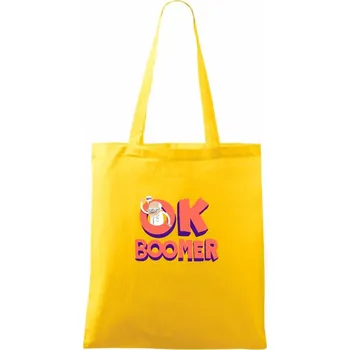 Nákupní taška Ok boomer děda - Taška bavlněná - 42 x 38 cm ( Žlutá )