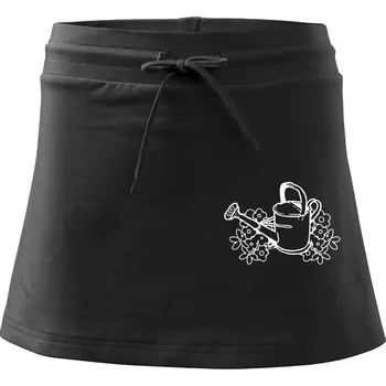 Dámská sukně Konev a květiny - Sportovní sukně - two in one - S ( Černá )