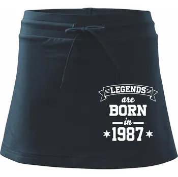 Dámská sukně Legends are born in 1987 - Sportovní sukně - two in one - XL ( Námořní modrá (velmi tmavá - téměř černá) )