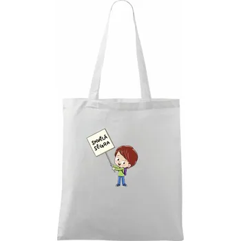 Nákupní taška Skvělá ségra holčička - Taška bavlněná - 42 x 38 cm ( Bílá )