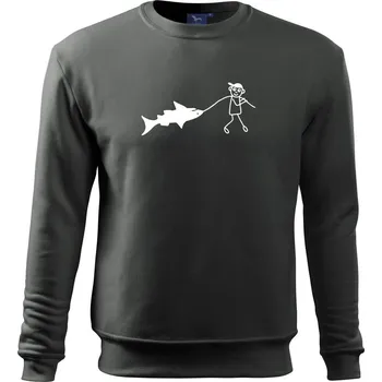 Velký rybář - Mikina Essential dětská - 146 cm/10 let ( Tmavá břidlice (šedá se zeleným nádechem) )